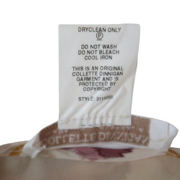 COLLETTE DINNIGAN Floral print silk dress sz M - Picture 5 of 5